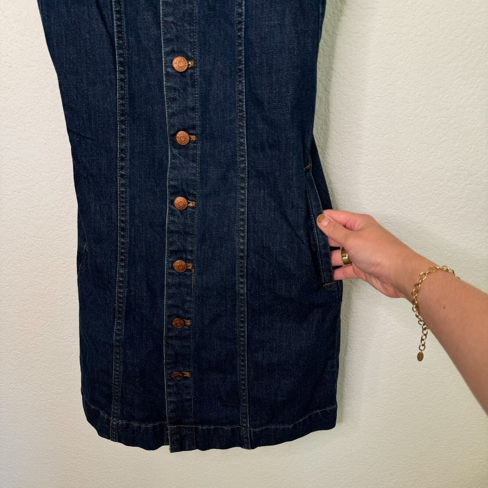 Madewell Dark Denim Tie Strap Mini‎ Dress - Picture 9 of 12